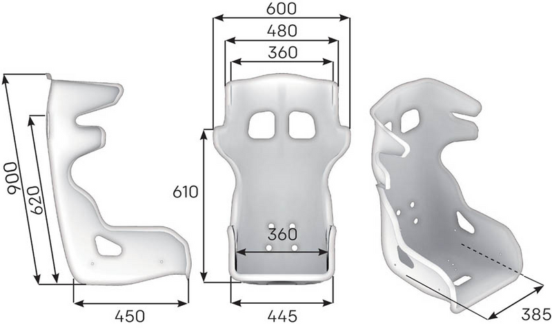 OMP HTE-EVO Glasfiber Racingstol