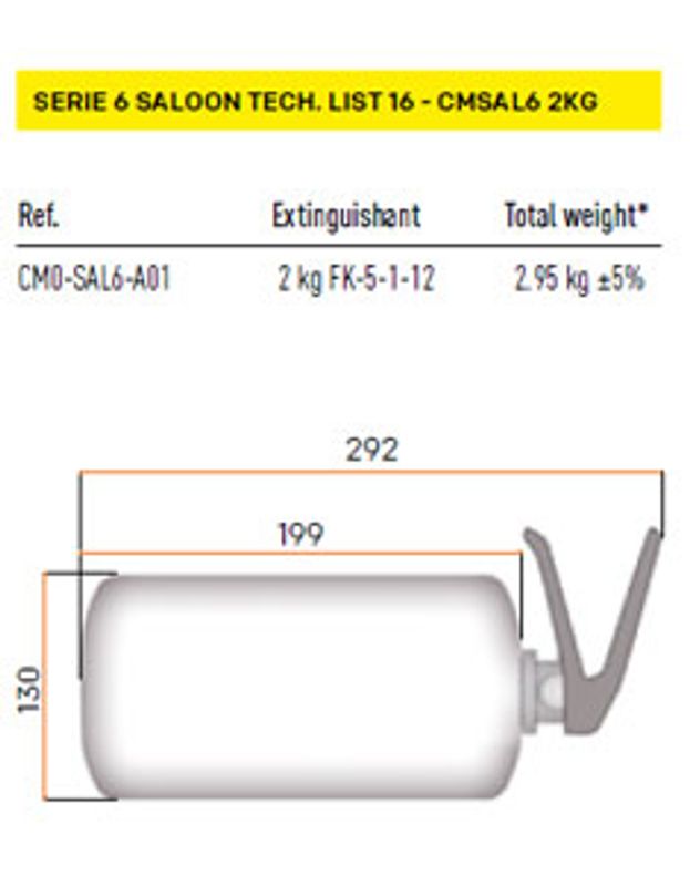 OMP CMSAL6 2 kg – Manuellt släcksystem FIA List 16