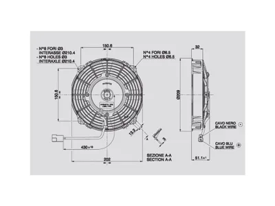 SPAL VA14-AP7/C-34A – 12V Sugande Axialfläkt 190 mm