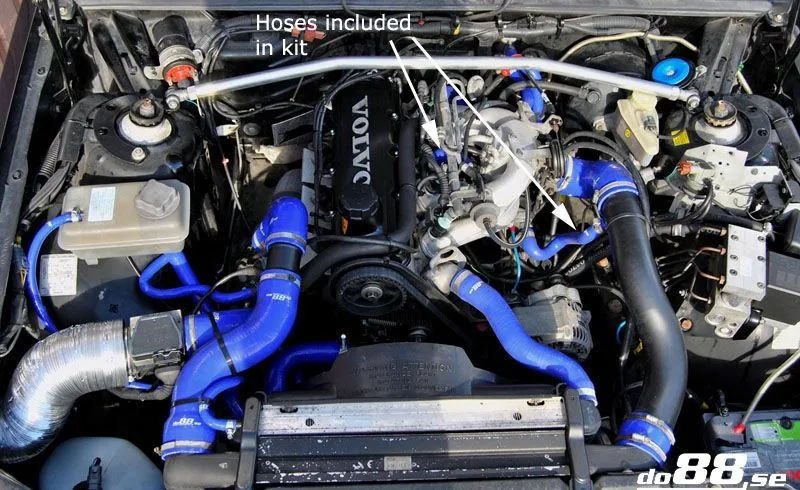 Tomgångsmotorslangar Röd Volvo 700/940 Turbo (90–98)