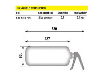 OMP handpulversläckare, alu, 2kg