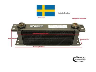 oljekylare 13 rader cellpaket L: 283 mm H: 99,2 mm