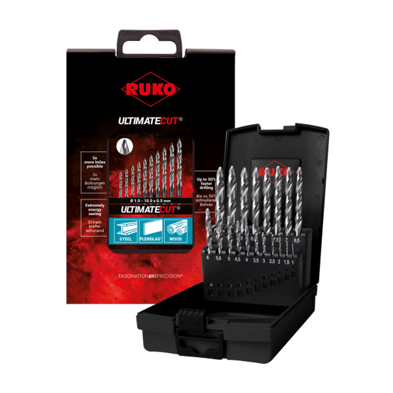 RUKO Ultimatecut Spiralborr FlowStep 1–10 mm
