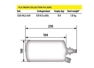 OMP Platinum Formula EL brandsläckare vikt: 1,8kg