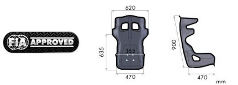 OMP GT-Racing Stol HRC-R i Glasfiber FIA8855-1999