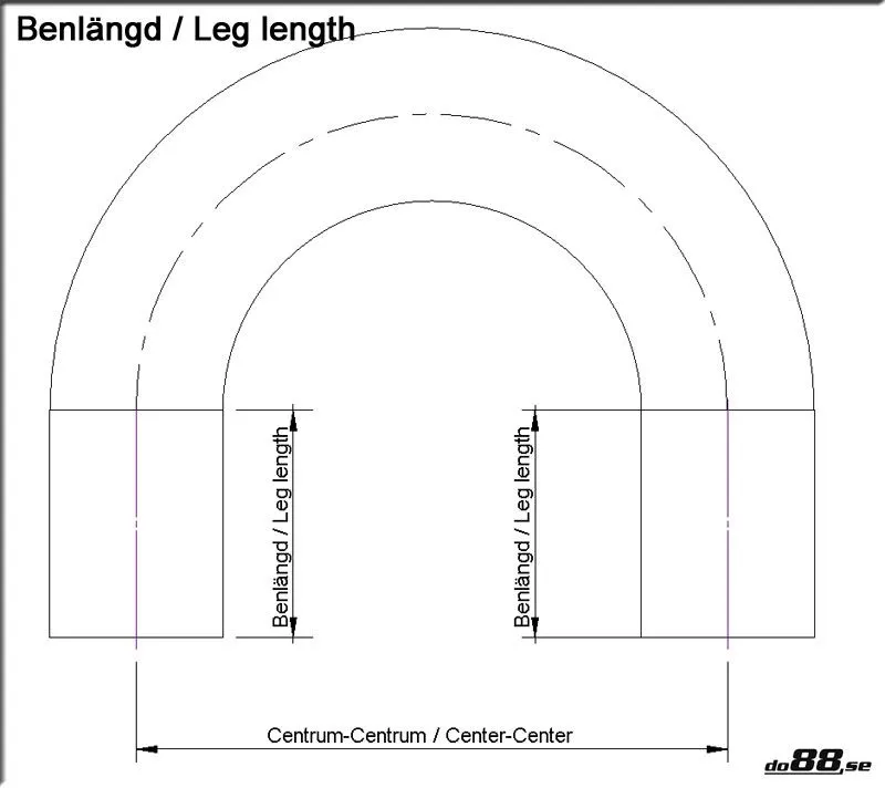 Silikonslang Blå 180° 3,25" (83mm)