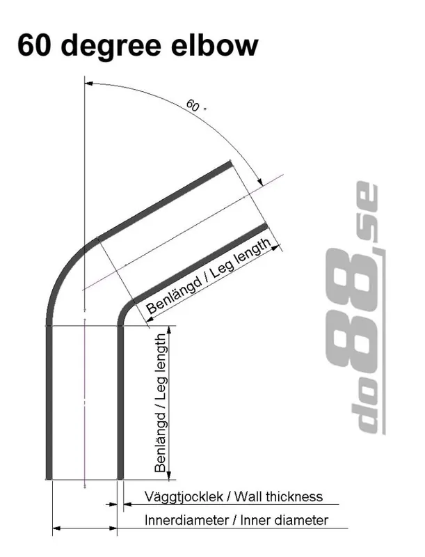 Silikonslang Blå 60° 1" (25 mm)