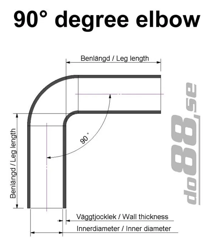 Silikonslang Blå 90° 4,5" (114mm)