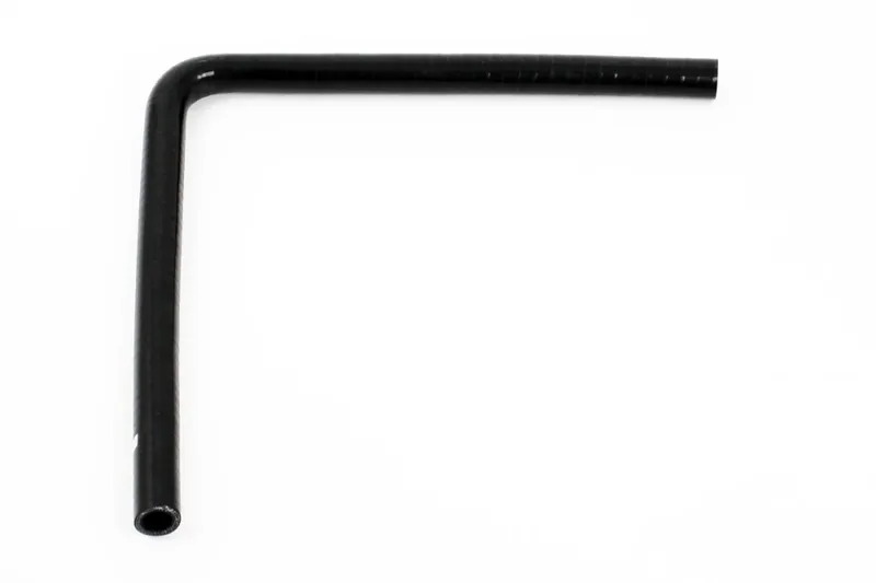 Silikonslang Svart 90 grader långt ben 0,625" (16mm)