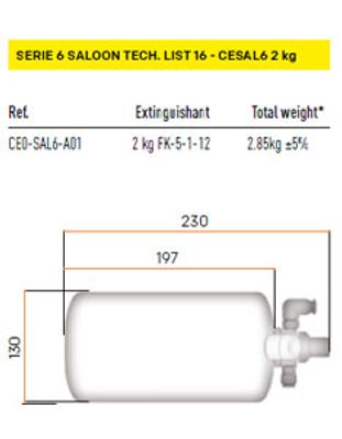 OMP CESAL6 2 kg – Elektriskt släcksystem FIA List 16