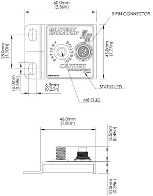 CARTEK XR Battery Isolator Elektronisk Huvudströmbrytare