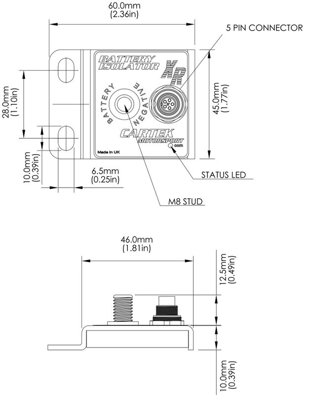 CARTEK XR Battery Isolator Elektronisk Huvudströmbrytare