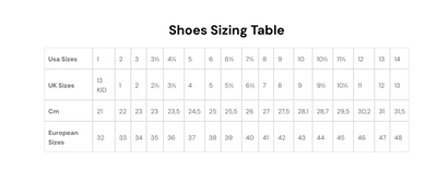 Storleks tabell Skor
