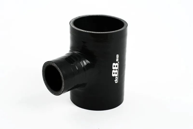 Silikonslang Svart T 2,375" + 1" (60+25 mm)