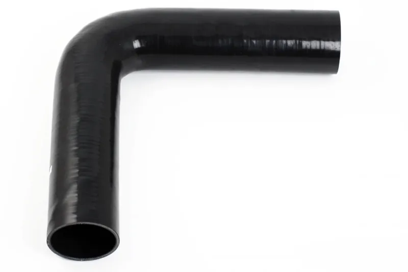 Silikonslang Svart 90 grader långt ben 2,75" (70mm)