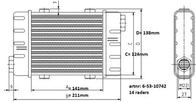 Setrab Slimline 14 Raders Oljekylare