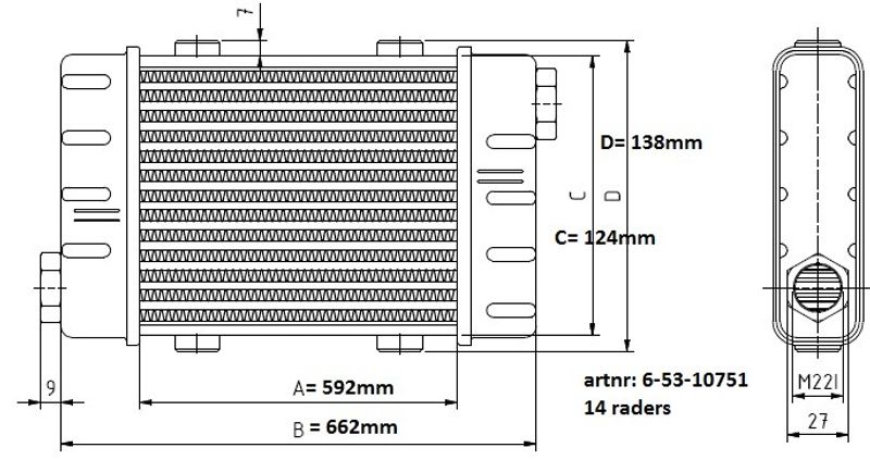 Setrab Oljekylare Slimline 14 Rader