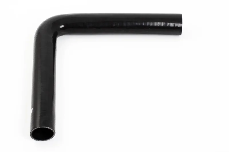 Silikonslang Svart 90 grader långt ben 1,625" (41mm)