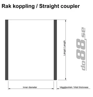 Silikonslang Svart Koppling 2,75" (70mm)