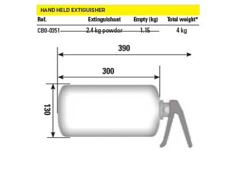 OMP Handbrandsläckare 2,4 l aluminium skum