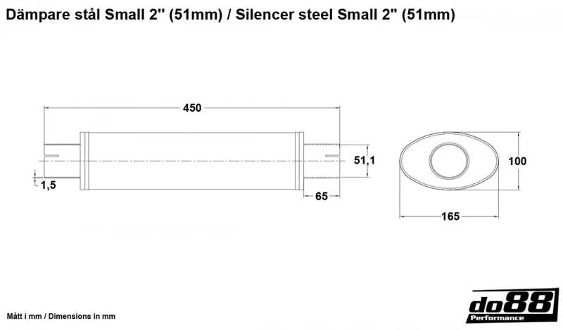 Dämpare stål Small 2" (51mm)