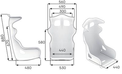 OMP HTE-R Glasfiber Racingstol