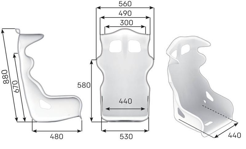 OMP HTE-R Glasfiber Racingstol