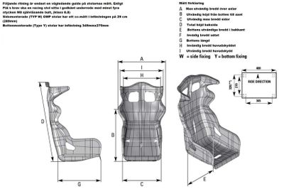 OMP racestol First-R i glasfiber passar de flesta Godkänd enligt FIA 8855-1999