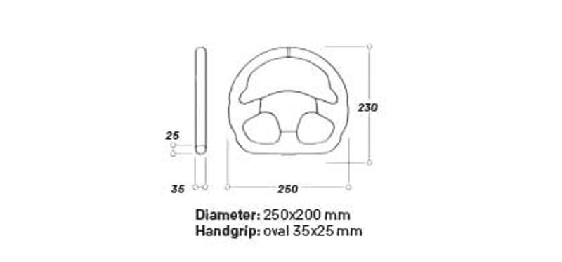 Ratt OMP Formula Quadro dia 250x230mm Plan Svart Mocka