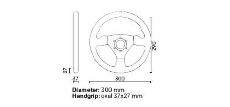 Ratt OMP Trecento dia 300mm Plan Svart Mocka