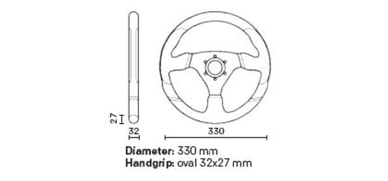 Ratt OMP Racing GP dia 330mm Plan Svart