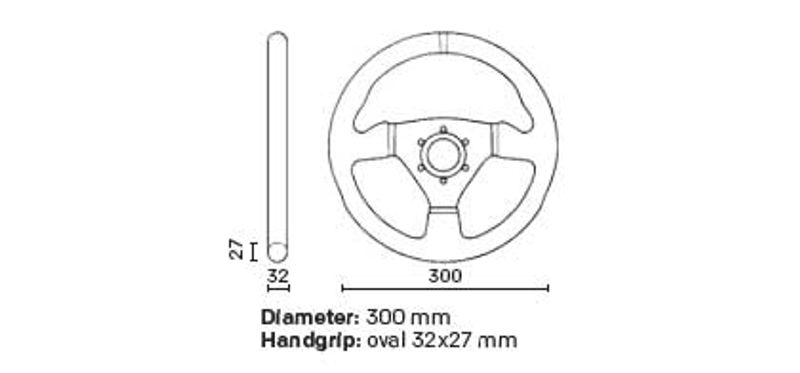 Ratt OMP Trecento Uno dia 300mm Plan Svart