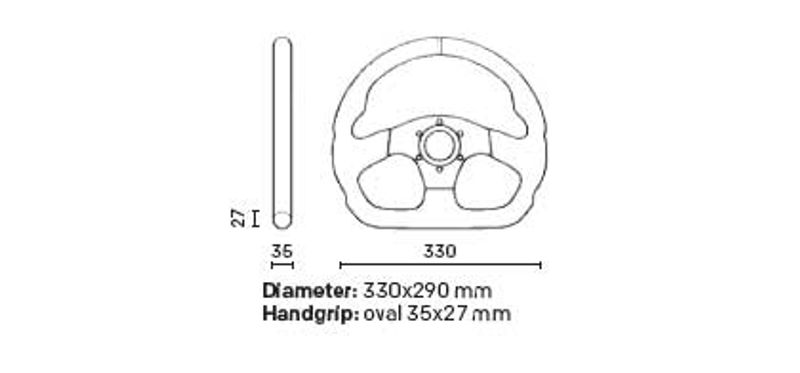 Ratt OMP Superquadro 330x290mm Plan Svart Mocka