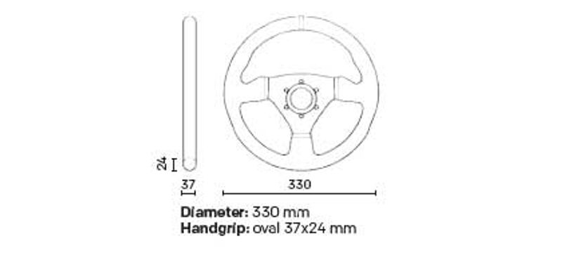 Ratt OMP Targa dia 330mm Plan Svart Mocka