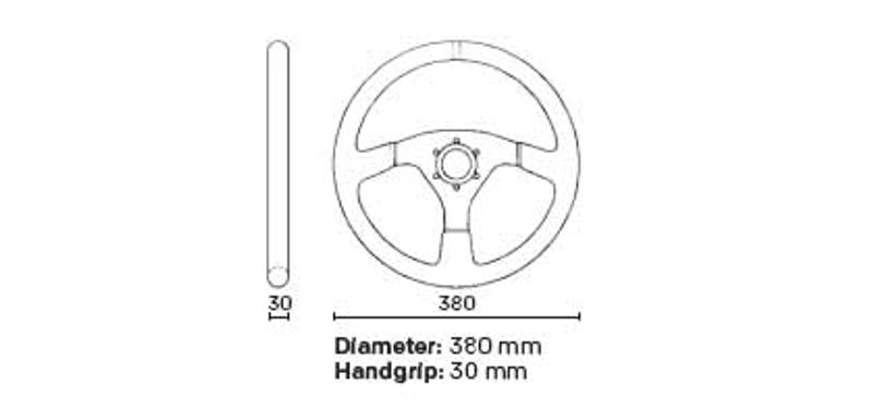 Ratt OMP Sand dia 380mm Plan Svart