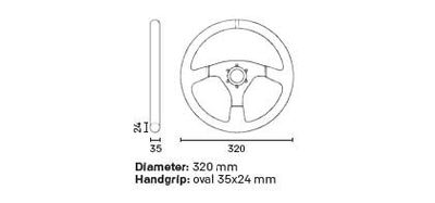 Ratt OMP 320 Carbon-S 320mm Plan Kolfiber/Mocka