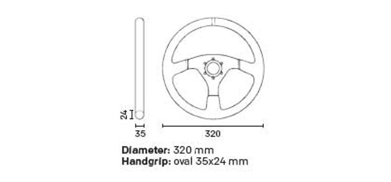 Ratt OMP 320 Carbon-S 320mm Plan Kolfiber/Mocka