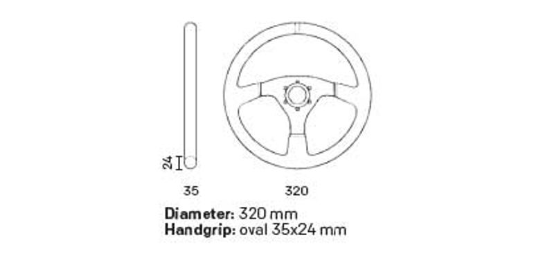 Ratt OMP 320 Hybrid S 320mm Plan Kolfiber/Dyneema