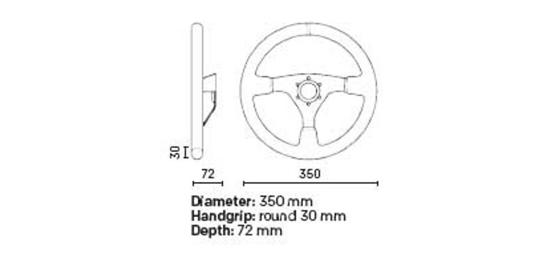 Ratt OMP RS dia 350mm Skålad Svart Mocka