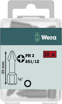 WERA Classic Bits 25 mm PH, PZ, TX