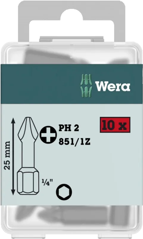 WERA Classic Bits 25 mm PH, PZ, TX