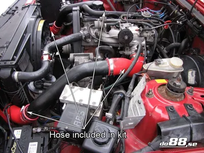 Tryckslangar Volvo 740/940 Turbo (92–98) Röd