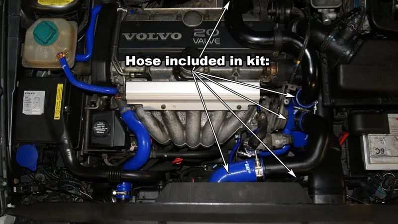 Volvo 850 / S70 / V70 Turbo (94–98) Tryckslangar Svart