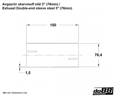 Avgasrör skarvmuff stål 3" (76 mm)