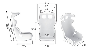 OMP HTE-R XL Kolfiber Racingstol