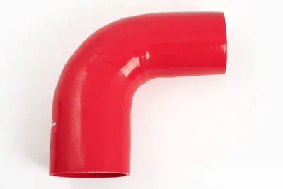 Silikonslang Röd 90° reducering 3–3,5" (76–89mm)