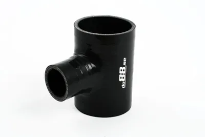 Silikonslang Svart T 2,5" + 1,25" (63+32 mm)