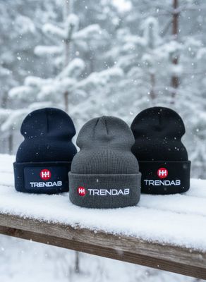 TRENDAB Navy broderad mössa i akryl