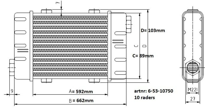 Setrab Oljekylare Slimline 10 Rader