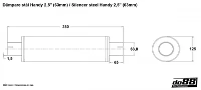 Dämpare stål Handy 2,5" (63mm)